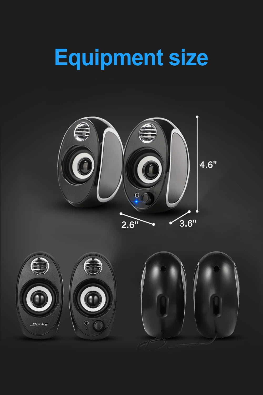 Haut-parleurs de bureau et caisson de basses A201