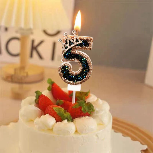 Crown Number Birthday Candles 0-9 - Cake Topper