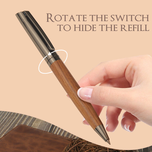 Premium Metal Ballpoint Pen Set with Wood Barrel – Smooth Writing Experience