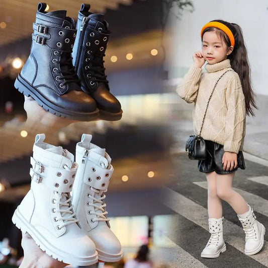 Autumn Winter Leather Shoes for Children