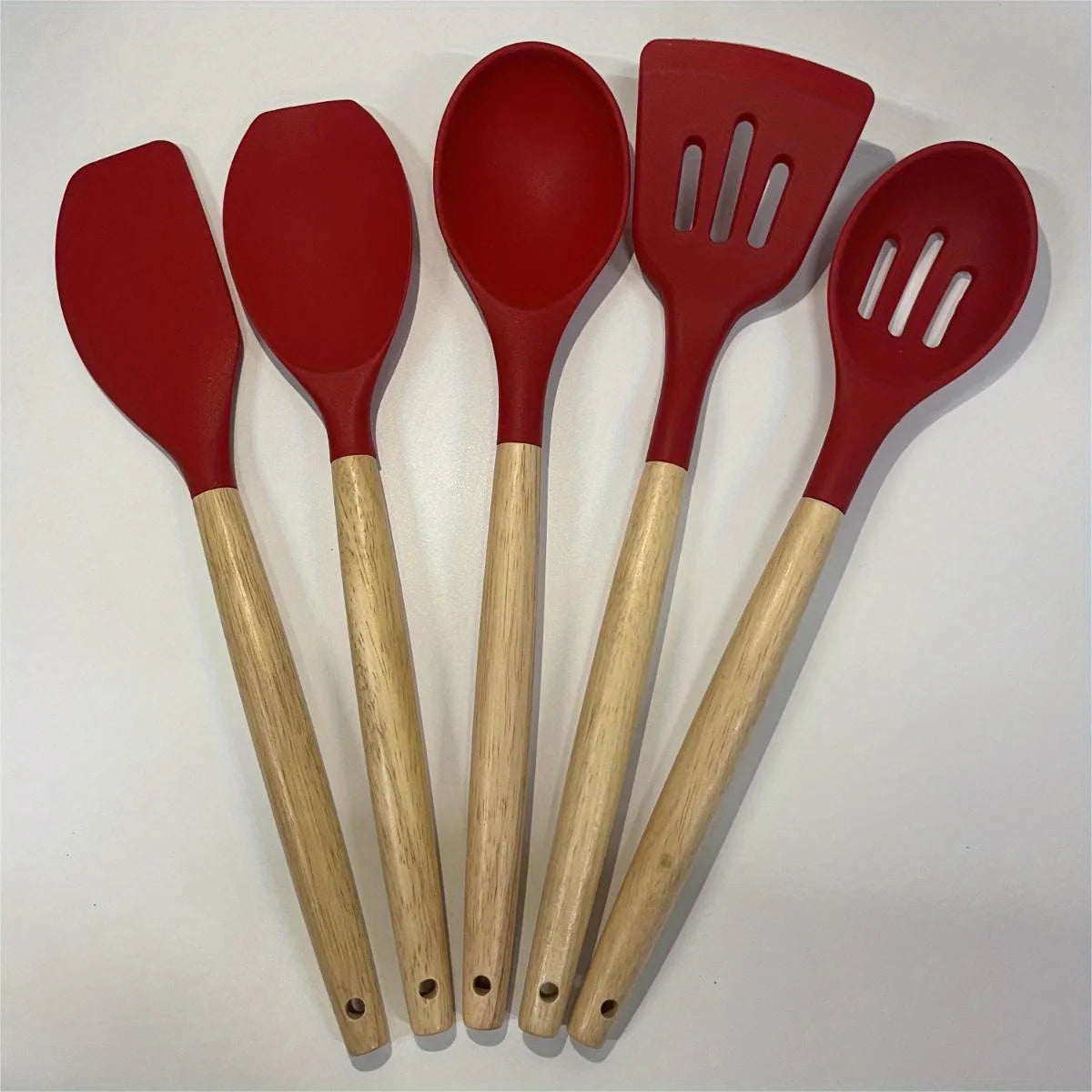 Wooden Handle Heat Resistant Kitchen Utensils Set