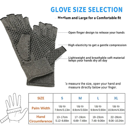 Gants de compression demi-doigts – antidérapants