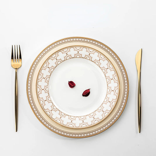 Ensemble de vaisselle légère en os de style occidental, bol et assiette