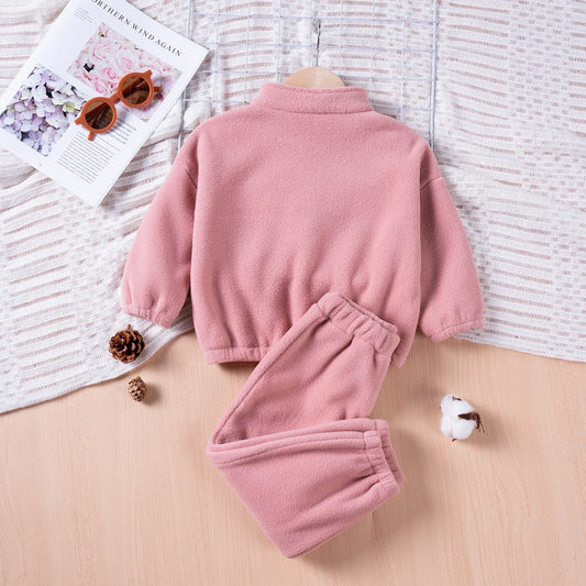 Kids Solid Letter Print Casual Sweatshirt