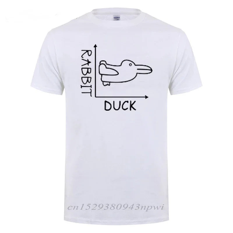 Unisex Short Seleve Duck Rabbit Fun Math Oversized Tees