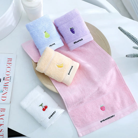 Serviette de bain pour bébé en coton doux avec fruits de dessin animé