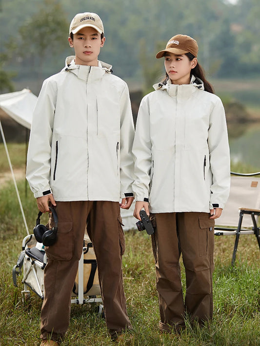 Unisex Waterproof Windproof Hooded Spring/Autumn Jacket