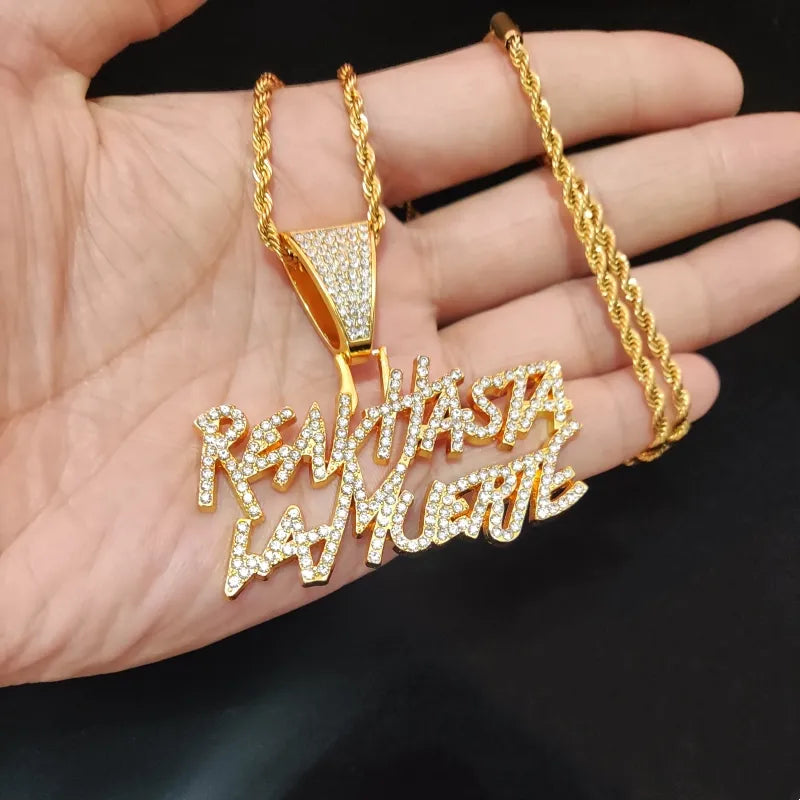 Men Women Hip Hop Letter Pendant Necklace