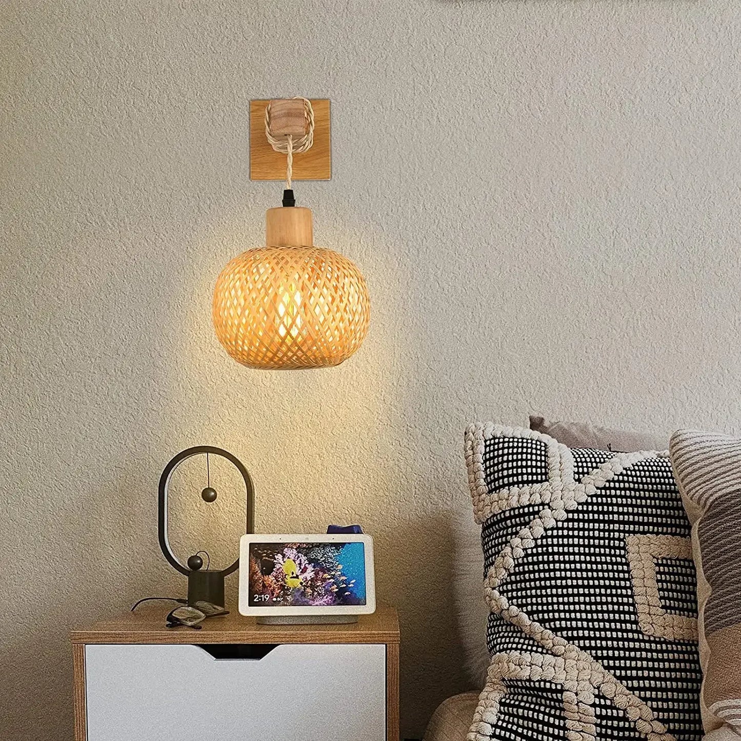 Wandlampe aus Bambus im japanischen Stil