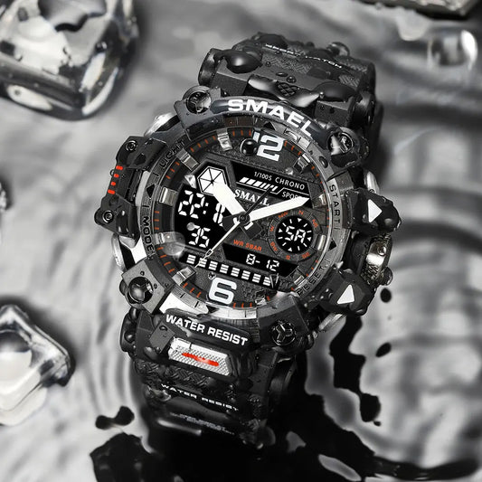 SMAEL Dual Display Waterproof Sports Watch