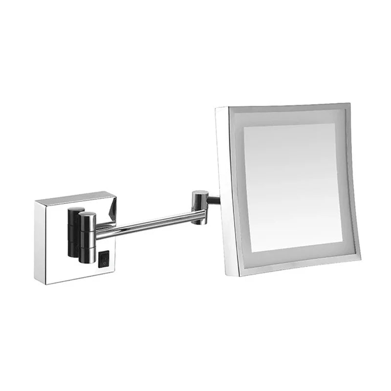 LED Brass Extendable Makeup Mirror
