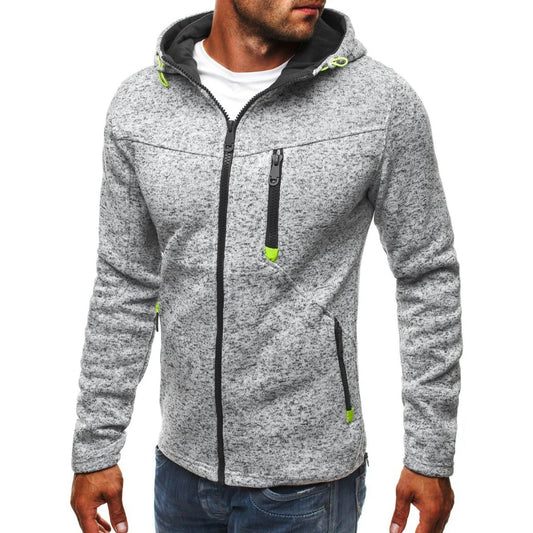 Men's Jacquard Fleece Hooded Sweatshirt Pullover Hoodie
