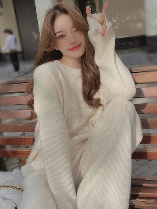Autumn Knit Set Pullover & Pants