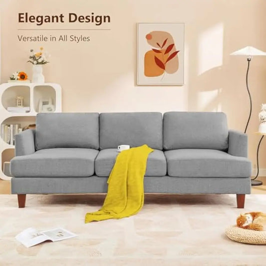 Canapé gris avec accoudoir