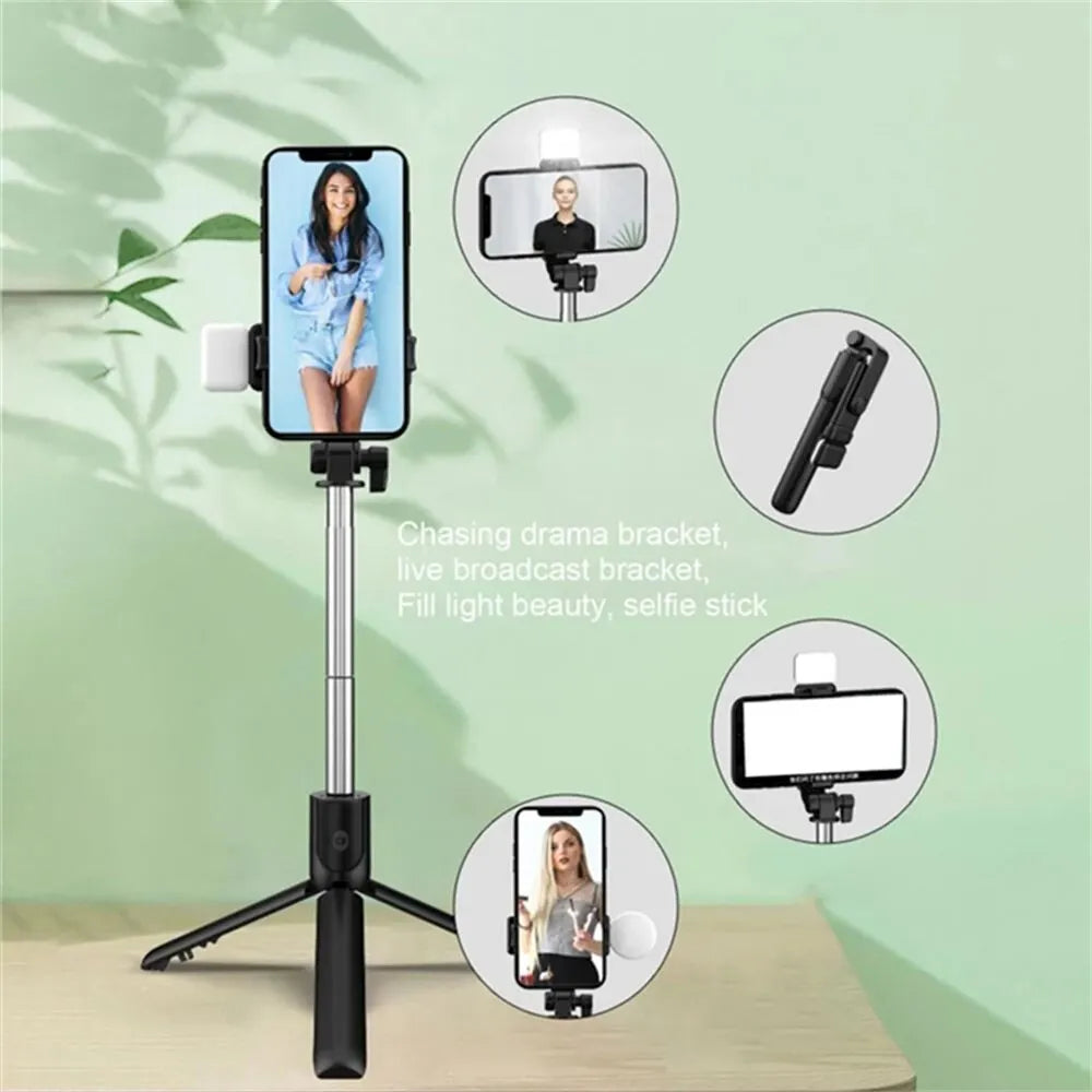 Cell Phone Selfie Stick Tripod with Bluetooth Remote and Wireless Phone Holder Stand