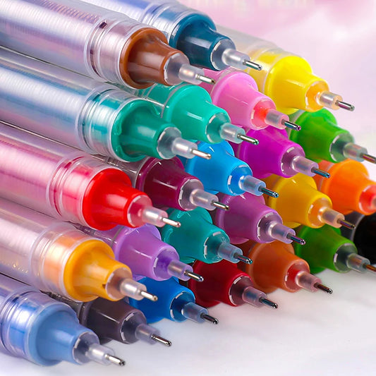 10-Color Quick-Drying Gel Pen Set - 0.5mm Rollerball Pens