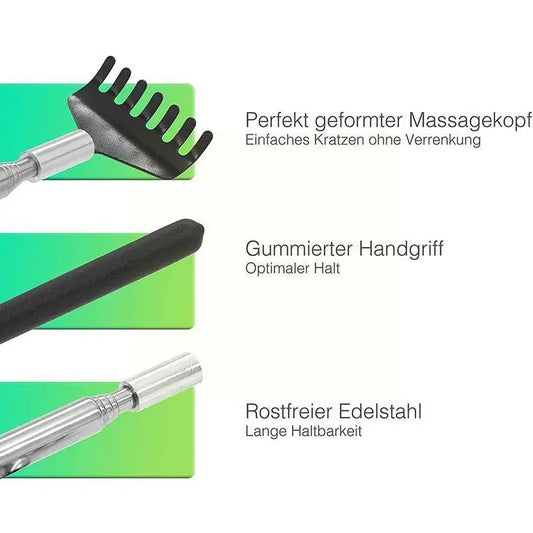 Telescopic Stainless Steel Back Scratcher – Extendable Scratching Massager for Itch Relief & Relaxation