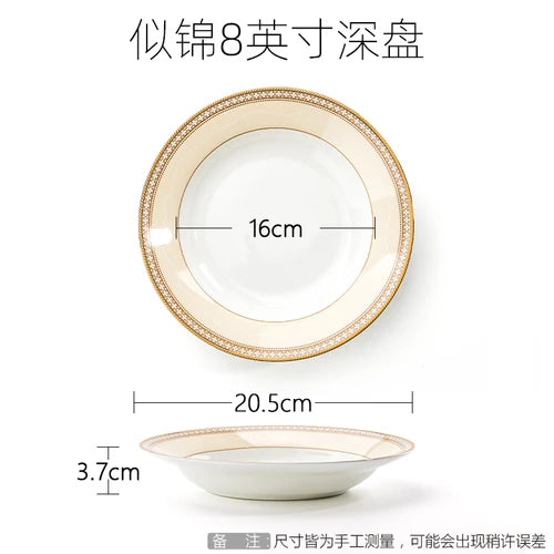 Western-style Bone Light Tableware Set Bowl & Plate