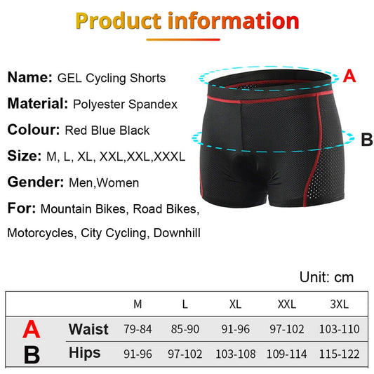 Breathable Cycling Shorts with 5D Gel Pad
