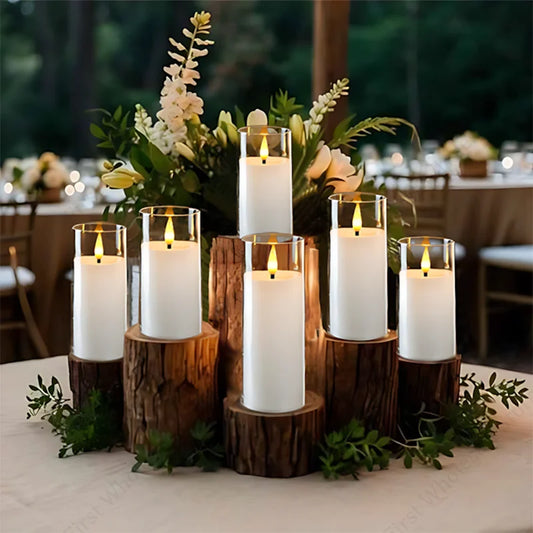 9-Pc LED Flameless Candles with Remote - Acrylic