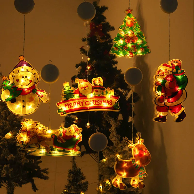 LED Christmas Window Hanging Lamp with Suction Cup