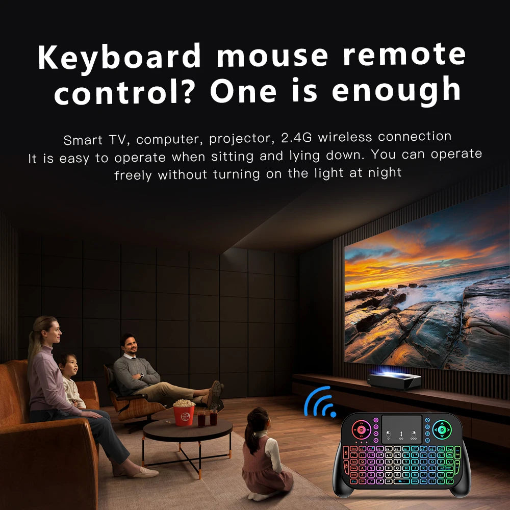 V8 Mini Wireless Keyboard - 7 Color Backlit