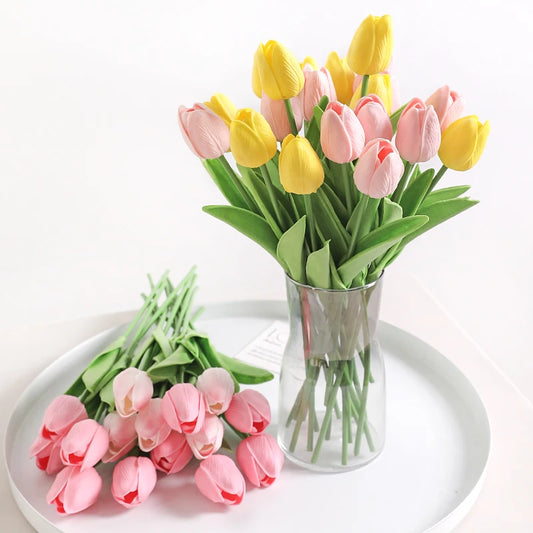 Bouquet de tulipes artificielles Real Touch 29 cm 10 pièces
