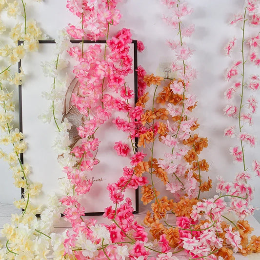 186cm Cherry Blossom Wisteria Garland - Silk Hanging Vine
