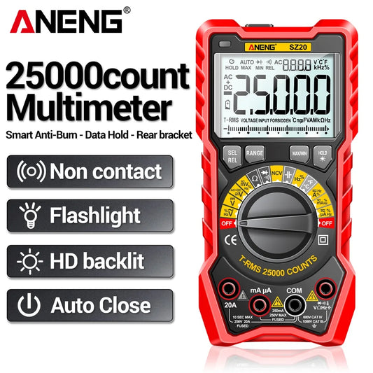 Smart Manual Range Multimeter with NCV AC DC Ohm Hz