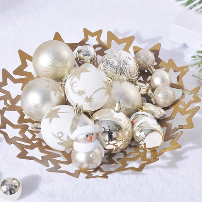 70Pcs Christmas Tree Ornaments Snowflake, Star Decorations