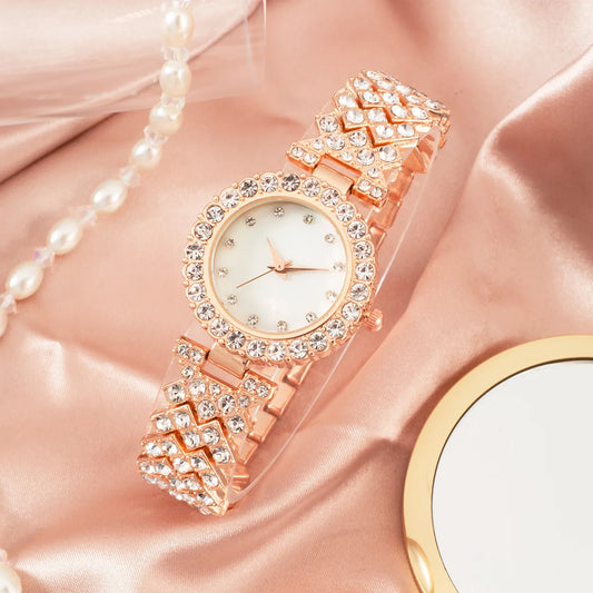 Ensemble de montres de luxe en strass pour femmes