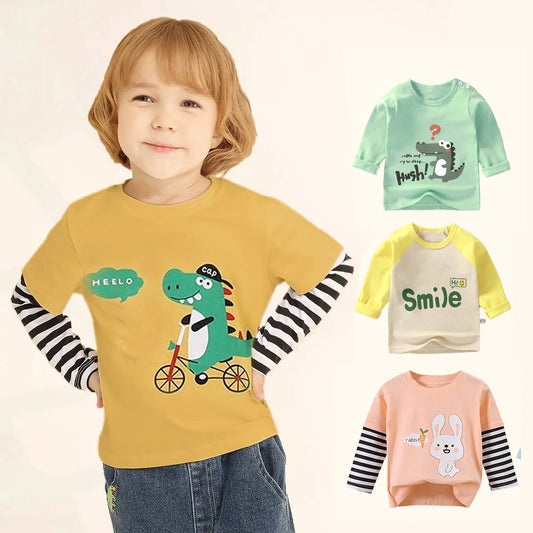 Cartoon-gestreiftes T-Shirt für Babys