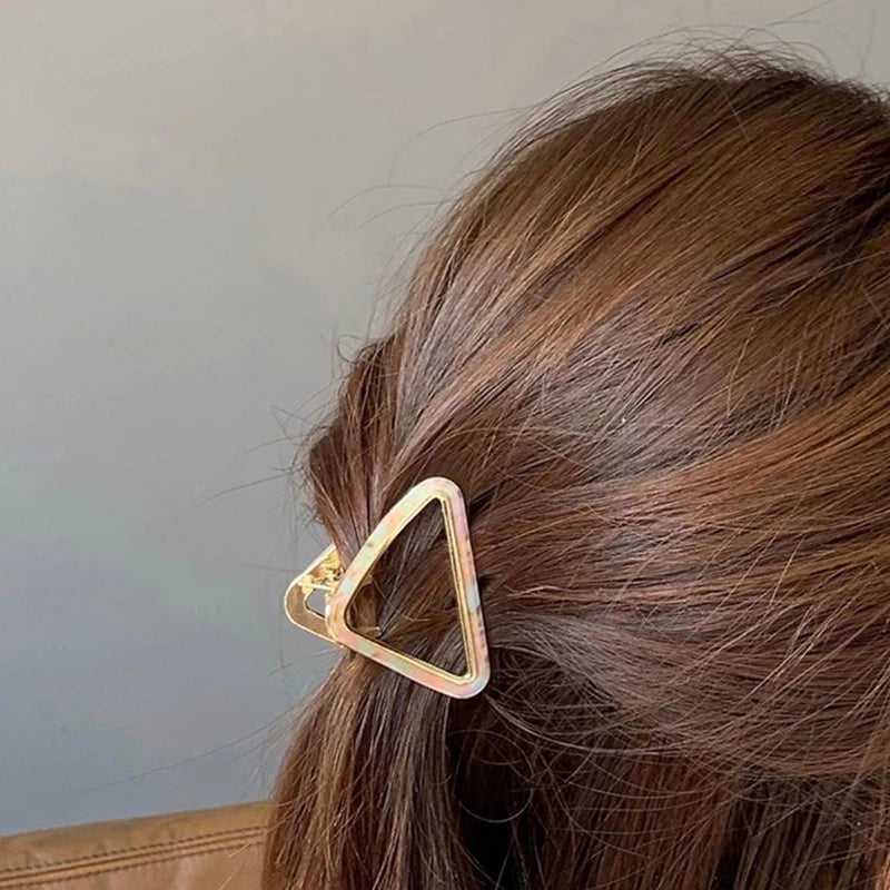 Geometric Acetate Metal Hair Clip