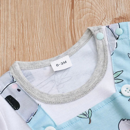 Newborn Baby Clothes Girl Boy Koala Print Jumpsuit - Summer Short Sleeve Romper