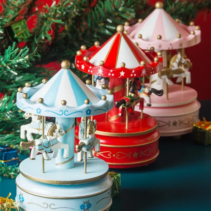 Carousel Music Box Christmas Ornaments for Kids' Decor