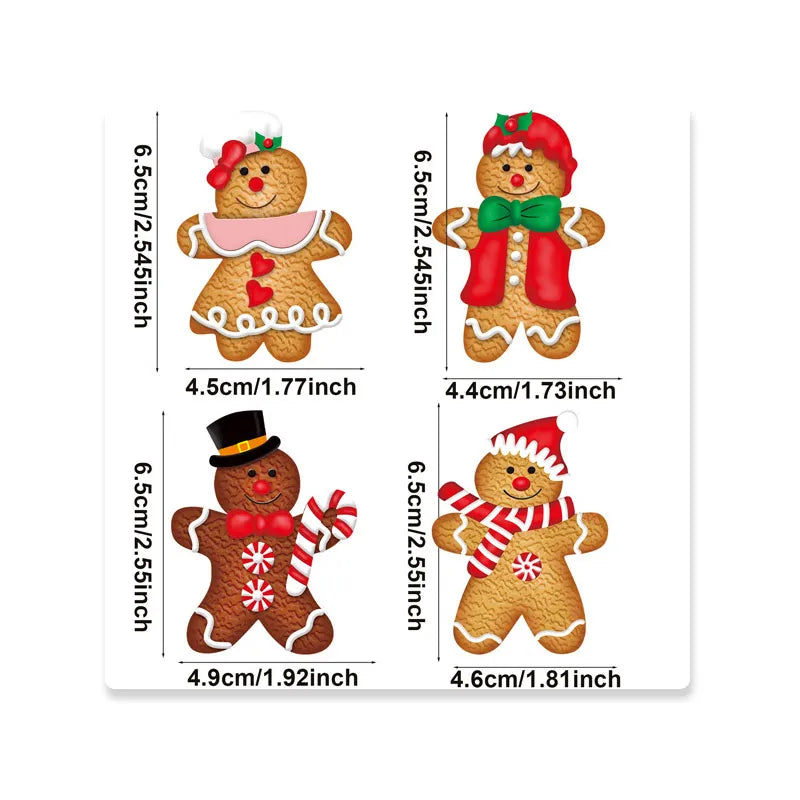 Set of 12 Wooden Gingerbread Man Christmas Ornaments
