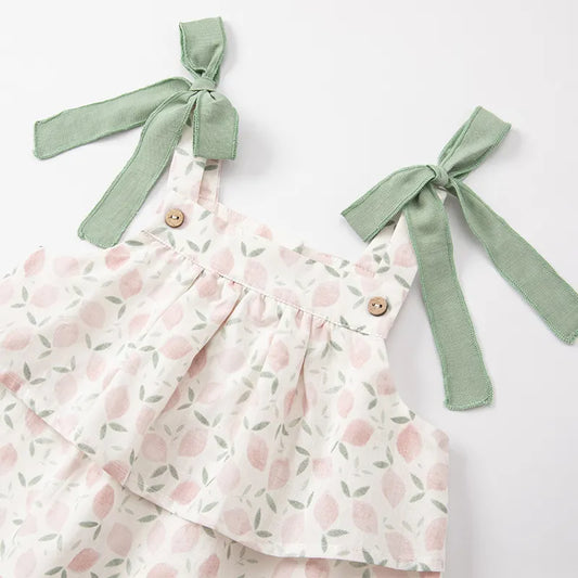 Ärmelloses Sommerkleid für Mädchen mit Blumendruck