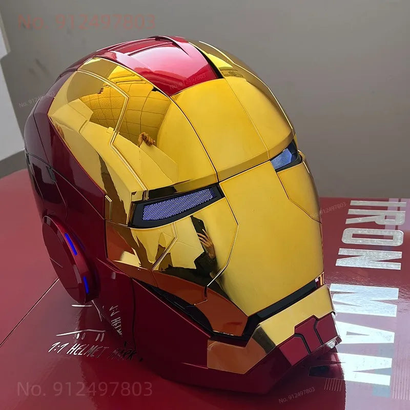 Casque Iron Man MK5 1:1 Auto King - Modèle de cosplay portable avec commande vocale et yeux lumineux