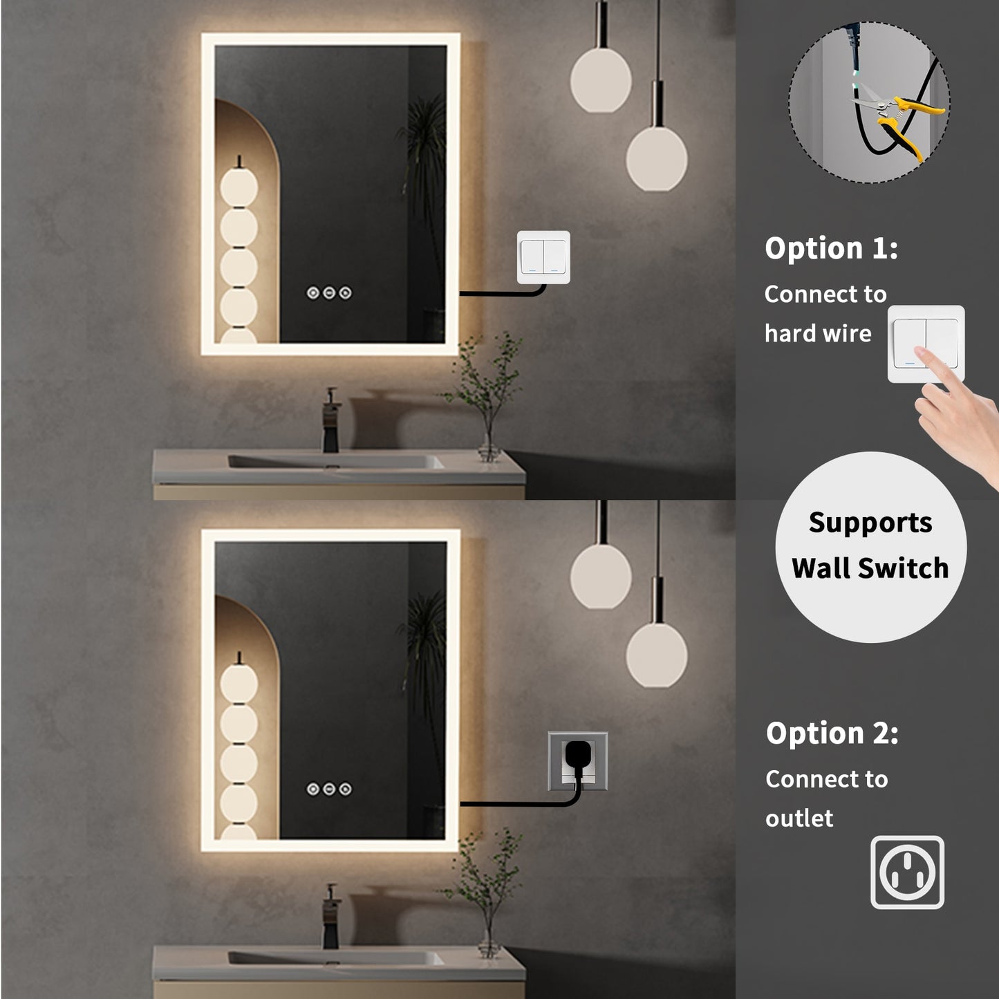 LED Bathroom Mirror 16x20 Inch