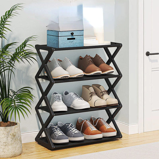 X-Shaped Multi-Layer Shoe and Hat Rack