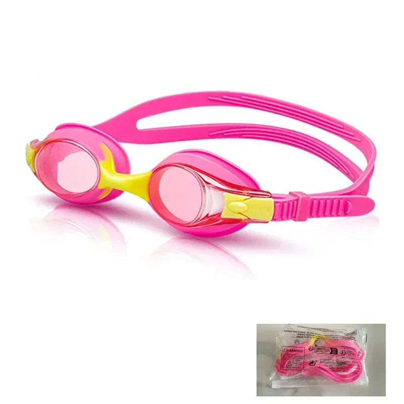 Children's Waterproof Anti-Fog Swimming Goggles with UV Colored Lenses