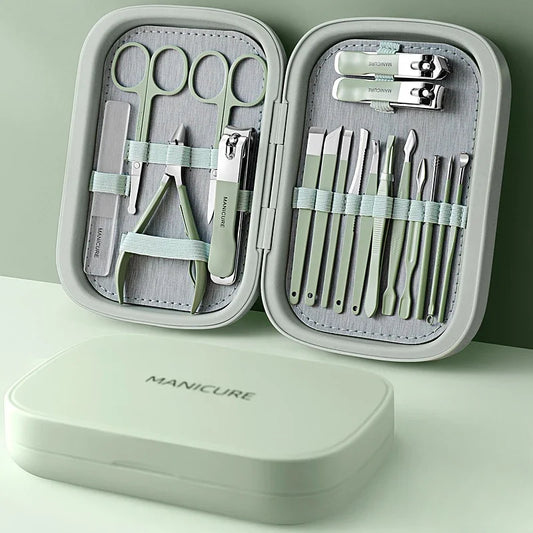 18-in-1 Stainless Steel Nail Clipper Travel Grooming Kit