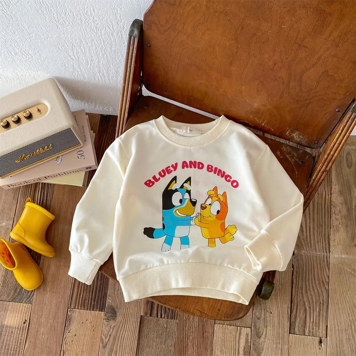 Girls Long Sleeve Cartoon Printed Crewneck Autumn Sweatshirt
