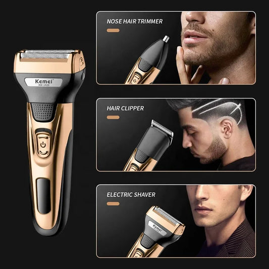3-in-1 Rechargeable Electric Shaver Grooming Kit for Men