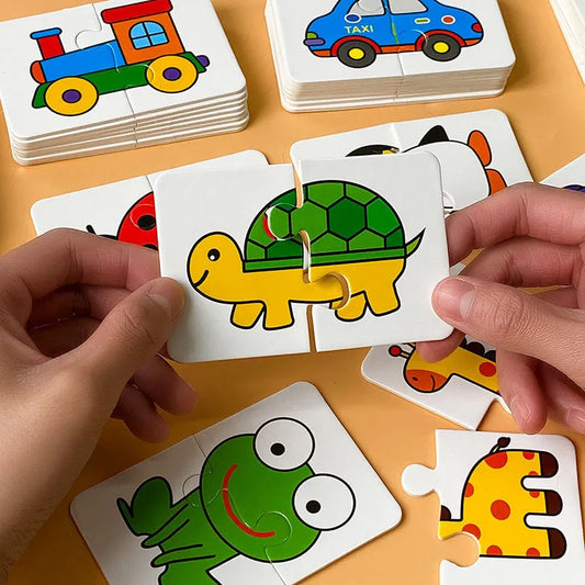 Cartes d'association pour tout-petits de 32 pièces - Puzzle Montessori Animal