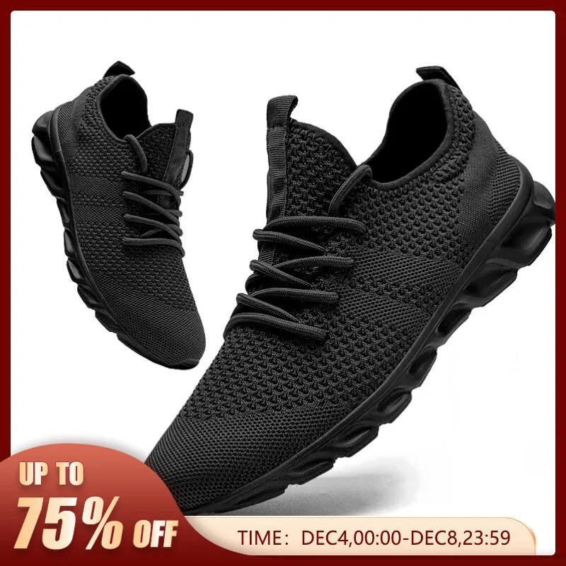 White Outdoor Breathable Mesh Black Running Shoes