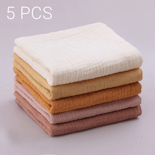 5pcs Square Cotton Baby Towel Set