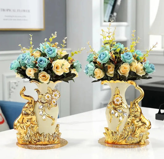 Minimalist Gold Glass Vase for Living Room
