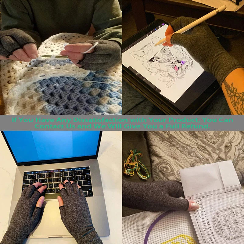 Halbfinger-Kompressionshandschuhe – Anti-Rutsch