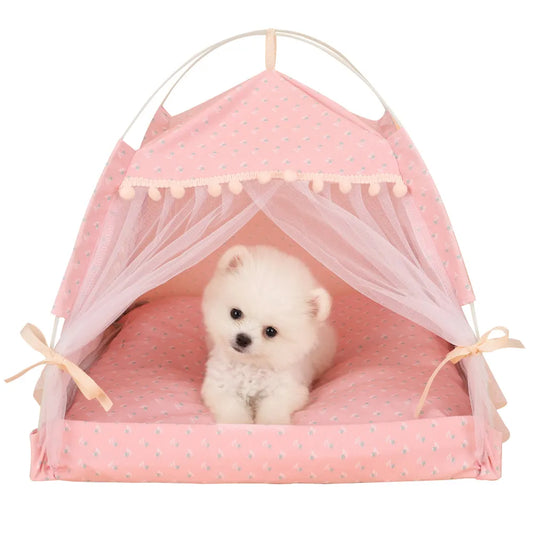 dog tent, dog tent bed, dog teepee, pet teepee, pet house, pet bed, small dog bed, dog house, indoor dog house, dog mat